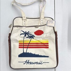 Vintage Hawaii Travel Bag with Palm Tree Design